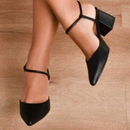 Sapato Feminino Scarpin Sapatilha Bico Fino Traseiro Aberta Salto Luxo Formal Gospel Evangelico
