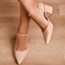 Sapato Feminino Scarpin Sapatilha Bico Fino Traseiro Aberta Salto Luxo Formal Gospel Evangelico