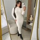Vestido com manga anastacia canelado fio modal premium outono e inverno