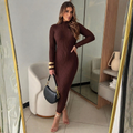Vestido com manga anastacia canelado fio modal premium outono e inverno