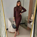 Vestido com manga anastacia canelado fio modal premium outono e inverno