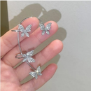 Brinco Borboletas gancho para orelha Strass ear cuff aesthetic fada fairy pressão brincos feminino