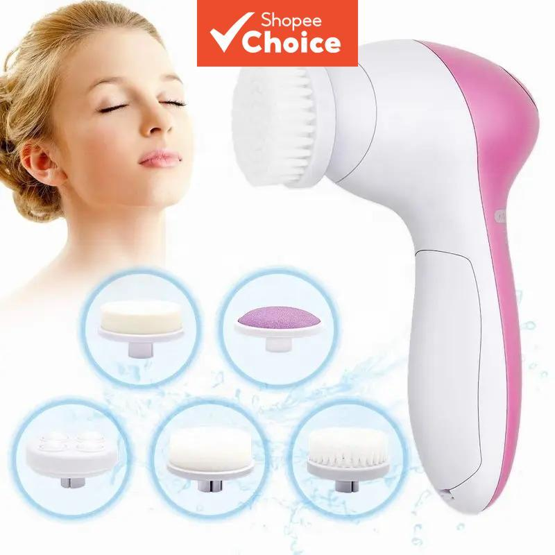 Limpador Facial Elétrico 5 EM 1 Escova de Limpeza Facial Lavadora de Rosto Máquina Spa Cuidados com a Pele Massageador