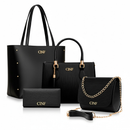Kit Bolsa Feminina Sacola Grande + Bolsa Média + Tira Colo + Carteira